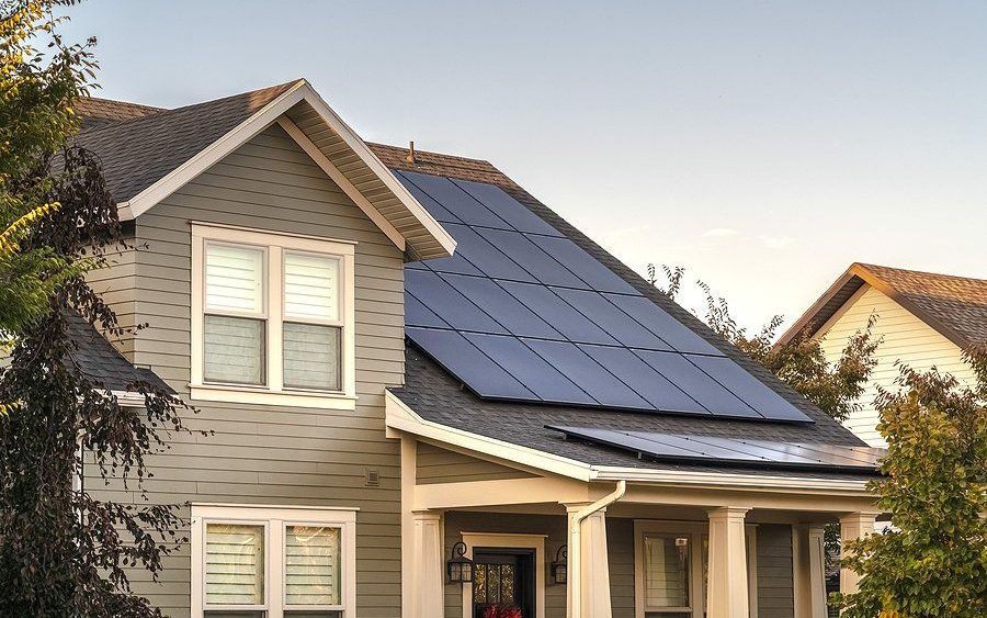 Residential rooftop solar panels cleaned by Sunshine Solar Panel Cleaning